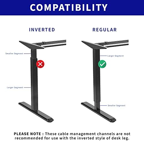 VIVO Black 14 inch Cable Management Channel for Desk Leg, DESK-AC01-1MB - Image 5