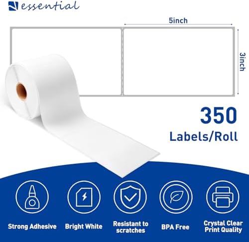 ESSENTIAL 3" x 5" Direct Thermal Shipping Labels, (350 Labels, 1 Roll) - Image 2