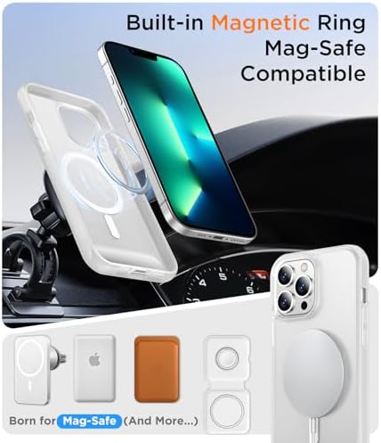 Temdan Magnetic Compatible with iPhone 13 Pro Max Case, [Built-in Invisible Kickstand][Compatible with MagSafe][Military Grade Shockproof] Slim Translucent Matte Phone Case for iPhone 13 Pro Max 6.7" - Image 5