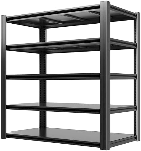 Garage Shelving,72" H Garage Shelves Heavy Duty, 3000Lbs 5 Tier Adjustable Garage Storage Shelves Suitable for Warehouse, Basement, Workshop,Require Assembly, 24" D*48" W *72" H(Black) by VIYET