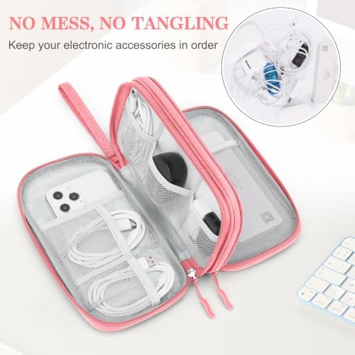 FYY Electronic Organizer, Travel Tech Pouch Bag, Medium, Pink - Image 5