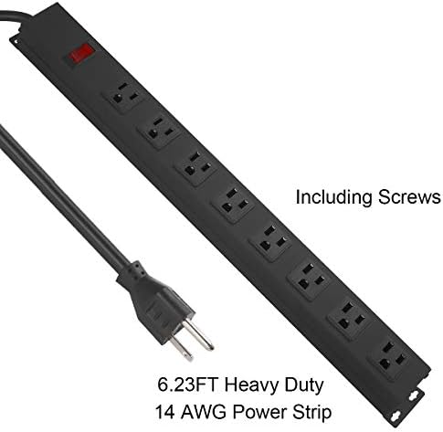 HHSOET Heavy Duty Long 8 Outlets, 14AWG Extension Cord, Black, 4FT, 2 - Image 4