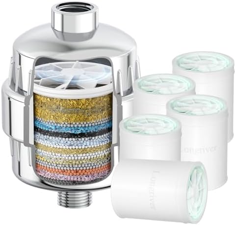 R7 Shower Filter with 5 Replacement Cartridge, Improve your skin and hair by DesignedforaSpa-LikeShower