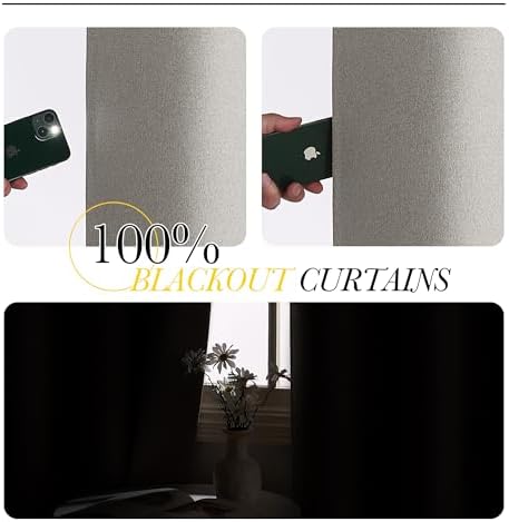 NICETOWN 100% Blackout Door Curtains for Doorway Privacy, Silver Grey - Image 3
