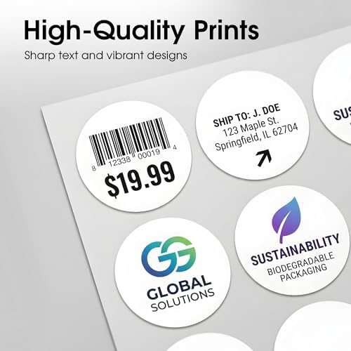 1.5" Circle Labels for Laser & Inkjet, Spartan Industrial Template C003 - Image 6