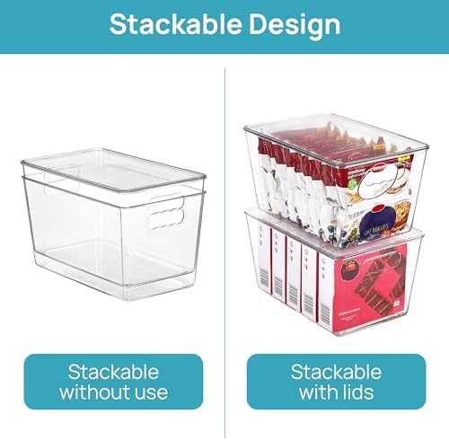 Vtopmart 10 Pack Clear Stackable Storage Bins with Lids and Handles, Large - Image 3
