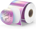 2" Holographic Thermal Sticker Labels, 500 Pcs Round Printable Thermal Waterproof Sticker Rainbow Glitter for Logo Design, Price/Name Tag, Barcode, DIY Custom, Aurora Dark Purple, 500 Labels/Roll by FLYQGGO