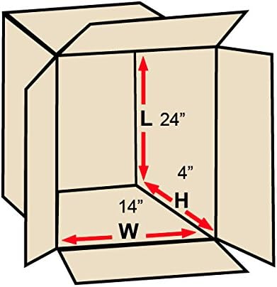 BOX USA Shipping Boxes Flat 24"L x 14"W x 4"H, 50-Pack | Corrugated Cardboard Box for Packing, Moving and Storage - Image 2