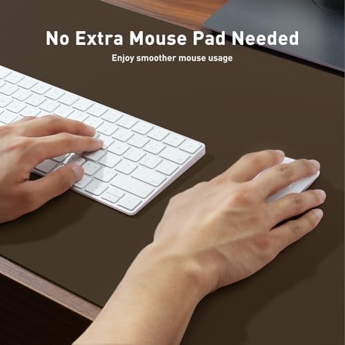 Aothia Faux Leather Desk Mat – Large Mouse Pad, Non-Slip PU Leather Blotter, Waterproof Writing Surface for Office and Home (Coffee, 47.2" x 23.6") - Image 4