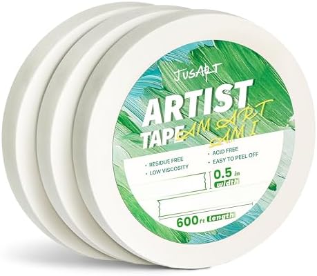 3 Pack Artist Tape for Watercolor Paper, 1/2 inch Wide by JusArt%7CCreativeArtSupplies