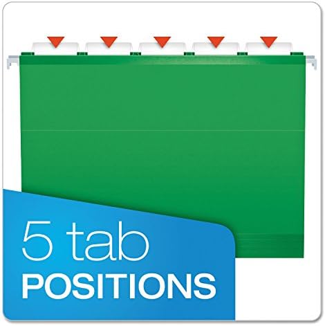 Pendaflex Reinforced Hanging File Folders, Letter Size, Bright Green, 1/5 Cut, 25/BX (4152 1/5 BGR) - Image 4