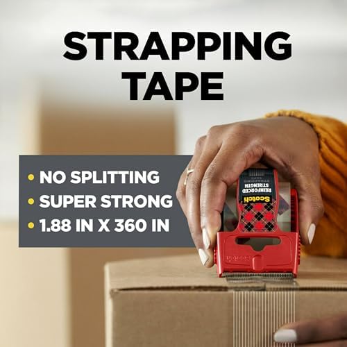 Scotch Reinforced Strength Strapping Tape, 1.88 in x 360 in, 1 Roll - Image 2