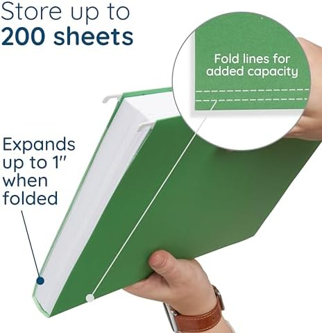 Blue Summit Supplies 25 Hanging File Folders, Letter Size, Green - Image 3