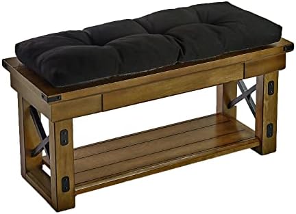 Klear Vu The Gripper Non-Slip Tufted Bench Cushion for Indoor Furniture, Assembled in USA, Entryway Storage, Bay Window, Corner Nook or Piano Seat, 35 Inches, Solid Black - Image 6