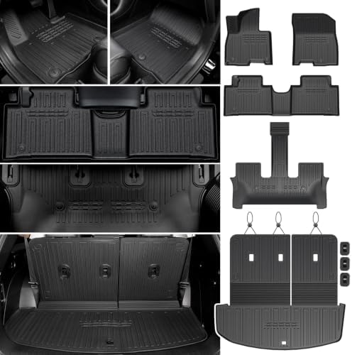 Floor Mats for Hyundai Palisade Hybrid 2026 7&8 Seat w/Cargo Mat by JOULARISE