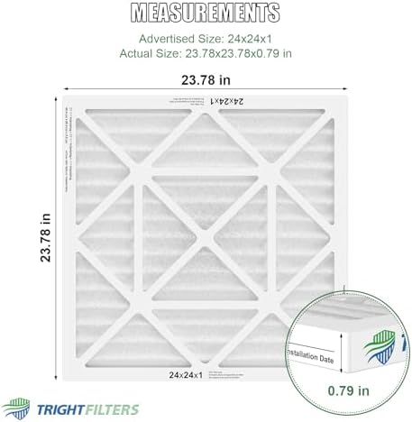 TRIGHTFILTERS 24x24x1 Air Filter 6 Pack, Durable MERV 8 Pleated Home HVAC AC Furnace Filters, Lightweight Compact Air Conditioner Filter Replacement - Image 2