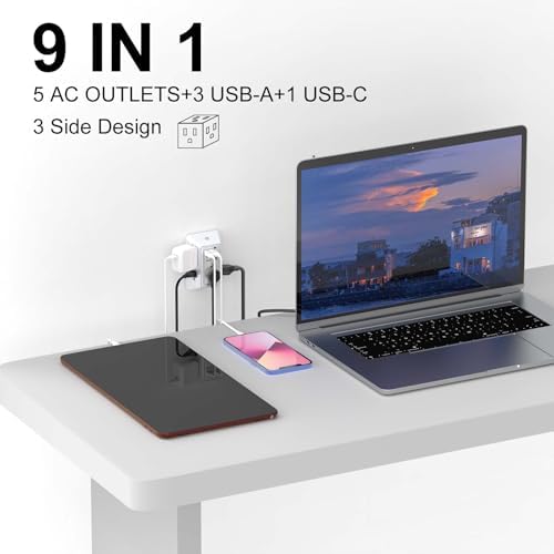 Wall Charger, Surge Protector, QINLIANF 5 Outlet Extender with 4 USB Ports - Image 3