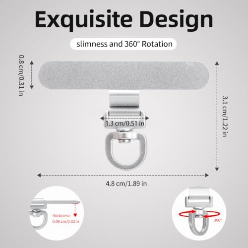Yojaro 360° Rotating Stainless Steel Phone Tether Tab (3-Pack) - Universal for iPhone & Other Phones (Fits Wristbands/Necklaces/Crossbody Straps) - Image 2