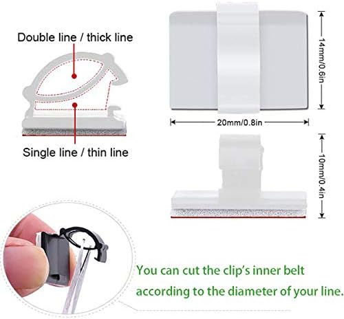 Cable Clips Self with 3M Adhesive Cord Organizer Hooks for Office Home Car - Image 3