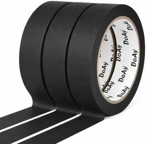 3 Pack Black Painters Tape - Masking Tape 1 Inch Wide - Multi-Surface, Smart Adhesion, Indoor & Outdoor - 270FT Total - Paint Tape for DIY, Labeling, Art, Car, General Purpose (#3910) - Image 2