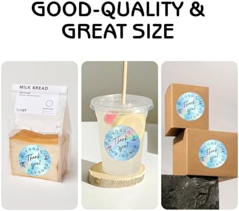 2-Inch Round Holographic Thermal Sticker Labels, with Rainbow Wave and Glitter Deign, for Every Tags, Custom DIY Logo Deign, Waterproof and Tear-Resistant, No Residue Removable, Ocean Light Blue - Image 7