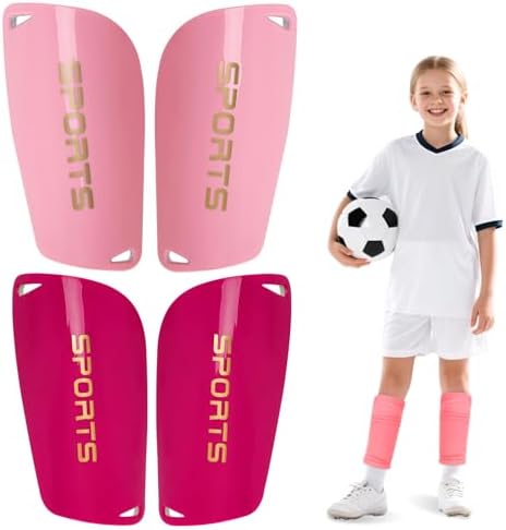 Kids Soccer Shin Guards 2 Pairs Slip-in Youth Shin Pads for Boys Girls, Lightweight PP+EVA Soccer Protective Gear Fits with Shin Guard Sleeves(not Included), Toddler to Teen Sizes Multiple Colors by Unknown
