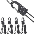 Ayaport Rope Tie Down Ratchet with Carabiner Clip 1/8" x 8', 4pcs by Ayaport
