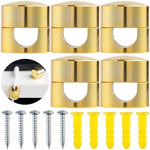 SmallCat 5 Sets Charger Holders for Cords, Gold Adjustable Cable Anchor Holders, Adhesive Metal Cord Clips, Cable Management Wire Organizers for Desk, Office, Nightstand by Unknown