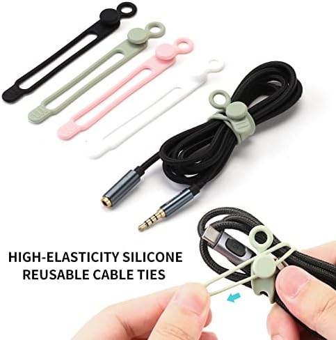 UMUST 12Pcs Silicone Cable Ties, Cable Management Cord Organizer 4Colors - Image 3