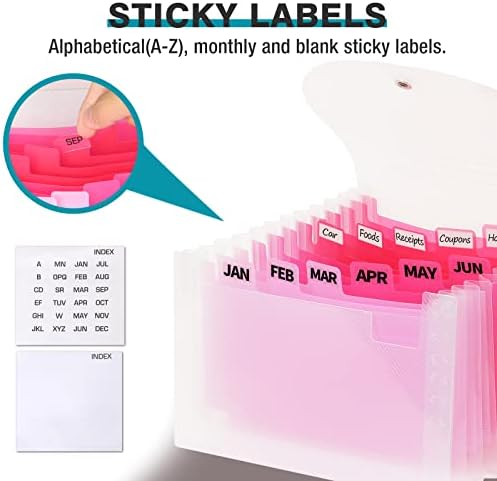 H4D Coupon Receipt Holder, 13 Pocket Accordion File Organizer, 7x4.5 Inches, Pink - Image 3
