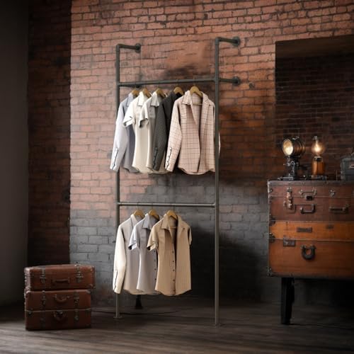 Industrial Pipe Garment Rack, Wall Mounted Clothing Organizer for Walk-in Wardrobe, Multi-Purpose Storage Solution, Heavy Duty, 399 * 220cm - Image 7