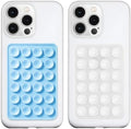 LvShuLiangPin Anteel Silicone Suction Phone Case Mount, Silicon Adhesive Phone Accessory for Smartphones, Hands-Free Mirror Shower Phone Holder for Selfies, Tiktok Videos (Translucent&Baby Blue) by LvShuLiangPin