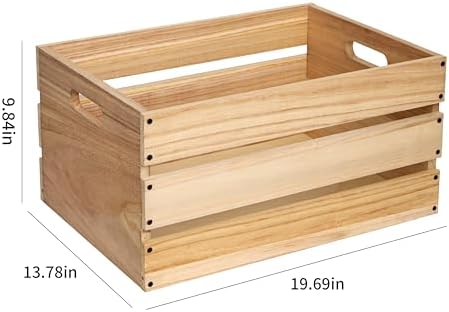20"L Oversize Wooden Crates For Storage,Vinyl Record Storage Crates - Image 2