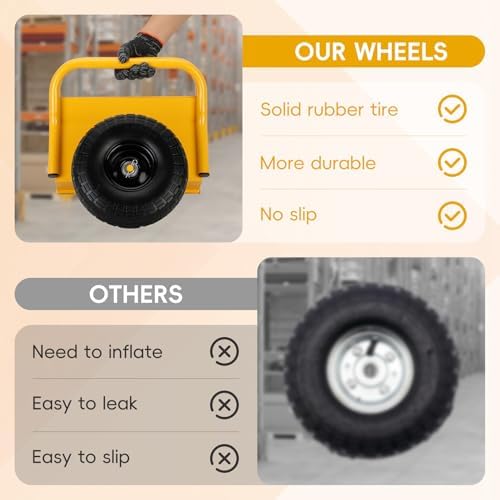 Heavy Duty Panel Dolly Slab Dolly 10 Inch Solid Rubber Tires - Image 3