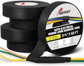 RED WOLF Wiring Harness Tape High Temp Wire Cable Loom Self-Adhesive Fabric Tape for Electrical Automotive Engine Harness Wrap Protection Noise Damping Cables Fixed 3/4 Inch x 50 FT 5 Rolls by REDWOLF
