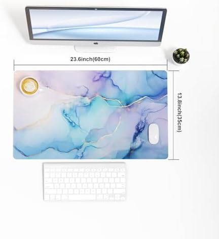 QIYI PU Leather Large Mouse Pad, Waterproof Desk Mat, 23.6" x 13.8", Fluid - Image 7