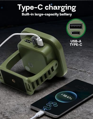 Portable LED Work Light, 12000mAh Rechargeable Flood Light for Job Site, 3500Lumens, 4 Modes, IP65 Waterproof, Magnetic Work Lights with 1/4 Screw Adapter Base - Image 4