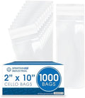 2" X 10" Self-Sealing Cellophane Bags (1000 Count) Clear Treat Bags by SpartanIndustrial