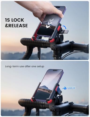 Lamicall Motorcycle Bike Phone Mount, 1s Lock Bike Phone Holder - Image 3
