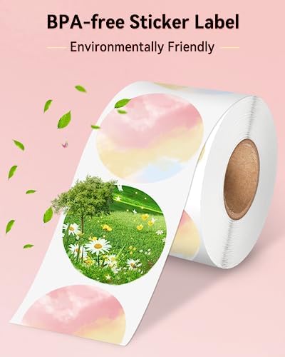 Phomemo Genuine 2” Gradient Circle Thermal Labels, 2x2 Self-Adhesive Round Sticker Label, Circular Direct Labels Compatible with Phomemo Shipping Label Printer, 750 Labels/Roll,Commercial Grade - Image 5