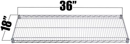 Chrome Wire Shelf |Pack of 2 Shelves| for Storage in Dry Environments | Ideal for Stores, Restaurants, Businesses and Homes (Chrome Wire Shelves, 18''W x 36''L) - Image 2