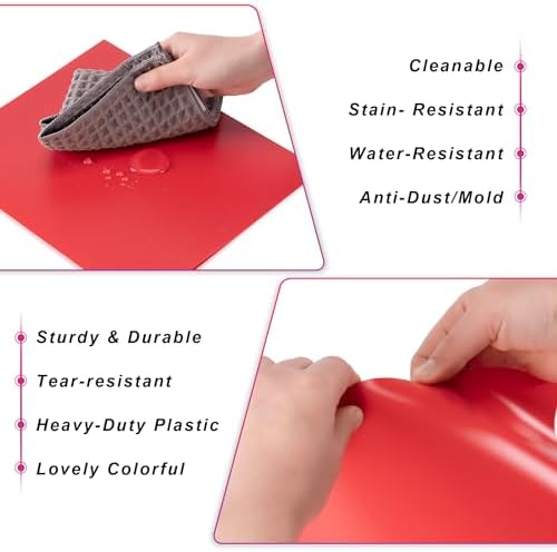 Aegero Plastic Folders with Pockets (7 Pack, Red) - Image 3