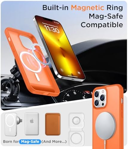 Temdan Magnetic Compatible with iPhone 13 Pro Max Case, [Built-in Invisible Kickstand][Compatible with MagSafe][Military Grade Shockproof] Slim Translucent Matte Phone Case for iPhone 13 Pro Max 6.7" - Image 5