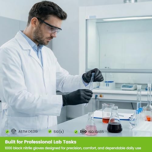 TREEGO Black Nitrile Gloves Large, 6 Mil Disposable Gloves, 1000 Count - Image 5