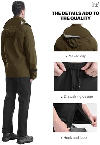 iCreek Rain Suit Waterproof Breathable Lightweight 2-Piece Rain Gear Unisex - Image 5