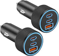 USB C Car Charger, 3Port 67W Dual USBC & USB-A Car Phone Fast Power Adapter by KENHAO