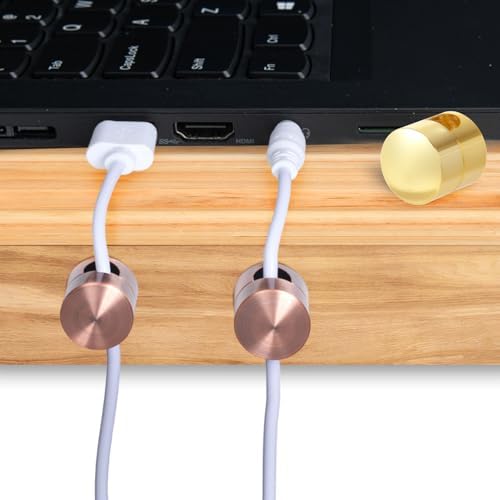 SmallCat 3 Sets Charger Holders for Cords, Adjustable Cable Anchor Holders, Adhesive Metal Cord Clips, Cable Management Wire Organizers for Desk, Office, Nightstand - Gold, Red Bronze, Silver - Image 6