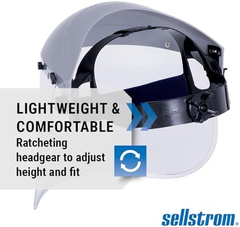 Sellstrom 301 Face Shield Uncoated Clear Tint, Aluminum Binding, ANSI Z87.1 - Image 5