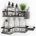 Adhesive Shower Caddy, 4 Pack Corner Bath Organizer, Rustproof Stainless Steel Shower Shelves with Large Capacity, No Drilling Shelves for Bathroom Storage, Home, Kitchen Décor by Unknown