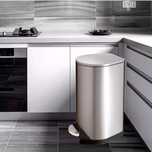 Stainless Steel Hands Free Trash Can with Soft Close Lid for Home Office Bathroom 7L - Image 7
